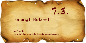 Toronyi Botond névjegykártya